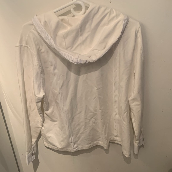 Stellar Pearl White Heavy Cotton Full Zip Utility Jacket from Alia SZ Large - Picture 11 of 12